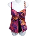 thumbnail image 1 of Tropical Escape Womens Pink Jungle Print 1 Piece Swimsuit Fly Away Swim Dress 6, 1 of 3