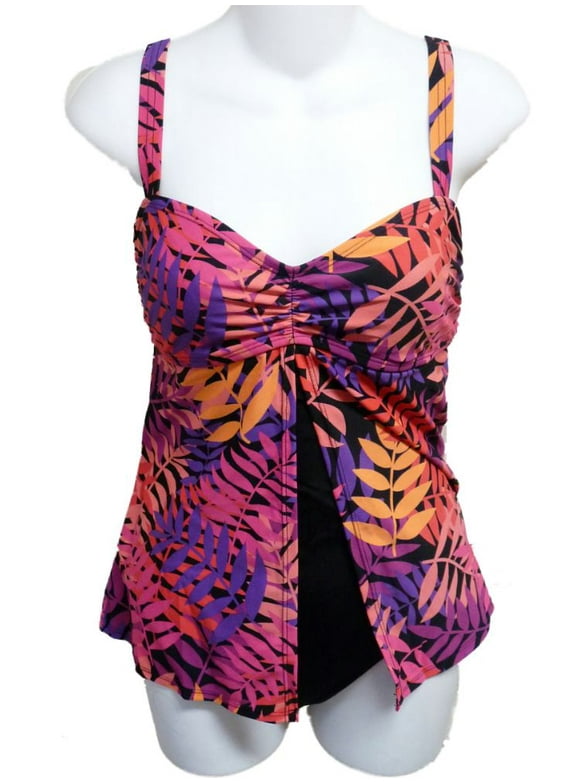 Womens Pink Jungle Print 1 Piece Swimsuit Fly Away Swim Dress 8