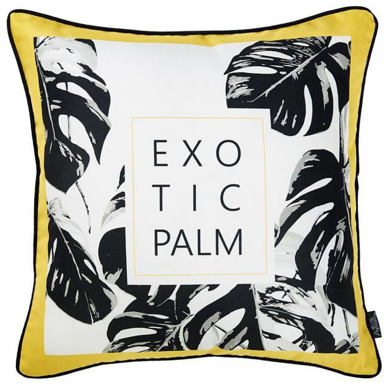 Exotic Palm Black White Yellow Decorative Throw Pillow Cover Exotic Palm Black White Yellow Decorative Throw Pillow Cover