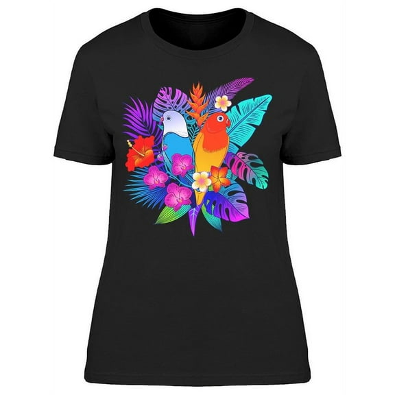 Tropical Exotic Parrot Bird T-Shirt Women -Image by Shutterstock, Female Small