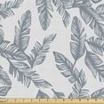 thumbnail image 1 of Ambesonne Tropical Fabric by the Yard Upholstery, Banana Palm Leaves Pattern, 1 Yard, Slate Blue Pale Grey, 1 of 5