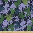 thumbnail image 1 of Tropical Fabric by the Yard, Botanical Illustration Along Exotic Leaves in Hand Painted Style, Decorative Upholstery Fabric for Sofas and Home Accents, Ceil Blue and Multicolor by Ambesonne, 1 of 5