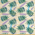 thumbnail image 1 of Tropical Fabric by the Yard, Exotic Leafy Branches and Brushstrokes on Wavy Striped Background Modern Summer, Upholstery Fabric for Dining Chairs Home Decor Accents, Multicolor by Ambesonne, 1 of 4