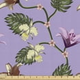thumbnail image 1 of Tropical Fabric by the Yard, Exotic Lily and Hibiscus Blossoms with Monstera Leaves Botanical Flora Art, Upholstery Fabric for Dining Chairs Home Decor Accents, Lilac Multicolor by Ambesonne, 1 of 5