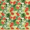thumbnail image 1 of Ambesonne Tropical Fabric by the Yard Upholstery, Exotic Flowers Pattern, 2 Yards, Red Pale Yellow Green, 1 of 4