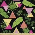 thumbnail image 1 of Tropical Fabric by the Yard, Modern Pattern with Exotic Jungle Leaves and Colorful Triangles, Decorative Upholstery Fabric for Sofas and Home Accents, Charcoal Grey Multicolor by Ambesonne, 1 of 5