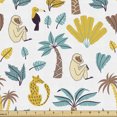 thumbnail image 1 of Ambesonne Tropical Fabric by the Yard Upholstery, Monkeys Toucans Leopards, 1 Yard, Multicolor, 1 of 5