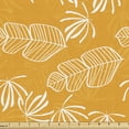 thumbnail image 1 of Tropical Fabric by the Yard, Outline Drawings Various Leaves Drawn by Hand Hawaiian Vibes Plantation, Upholstery Fabric for Dining Chairs Home Decor Accents, Orange and White by Ambesonne, 1 of 5