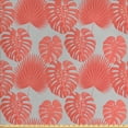 thumbnail image 1 of Ambesonne Tropical Fabric by the Yard Upholstery, Exotic Monstera Plantation, 2 Yards, Pale Grey and Salmon, 1 of 4