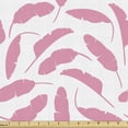 thumbnail image 1 of Tropical Fabric by the Yard, Uncomplicated Illustration of Banana Leaves Scattered on a Plain Background, Upholstery Fabric for Dining Chairs Home Decor Accents, Pastel Pink White by Ambesonne, 1 of 5