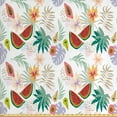 thumbnail image 1 of Ambesonne Tropical Fabric by the Yard Upholstery, Retro Watermelon Papaya, 5 Yards, Multicolor, 1 of 4