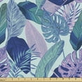 thumbnail image 1 of Tropical Fabric by the Yard Upholstery, Wild Habitat of Detailed Exotic Leaves Depicted in Cold Tones, Decorative Fabric for DIY and Home Accents, Pale Turquoise and Multicolor by Ambesonne, 1 of 5
