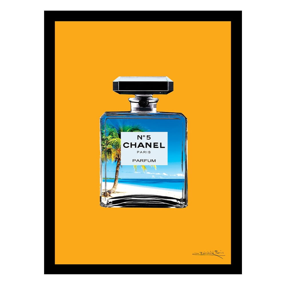 Tropical Fashion Glam Perfume Bottle - Framed Print