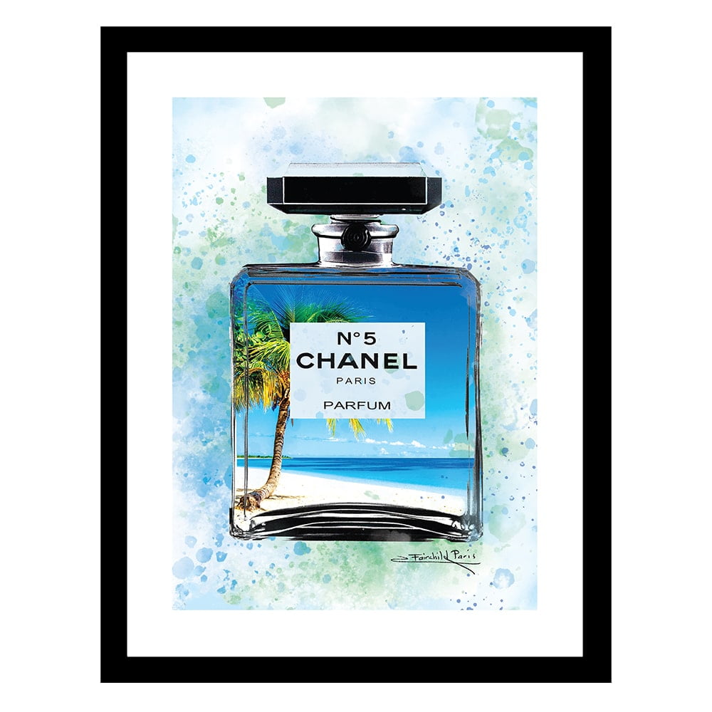 Tropical Chanel Perfume Bottle Print on Canvas for Kids