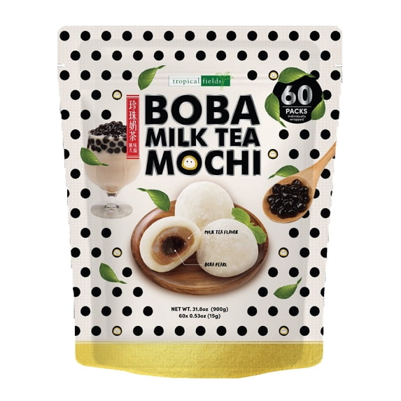 Tropical Fields Boba Milk Tea Mochi, 31.8 Ounce