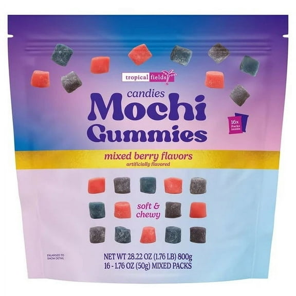 Tropical Fields Mochi Gummies, Mixed Berry, 1.76 Ounce (Pack of 16)