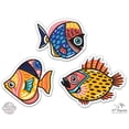 thumbnail image 1 of Tropical Fish Beautiful Colorful Set of 3 - 2" each Vinyl Stickers - For Car Laptop I-Pad Phone Helmet Hard Hat - Waterproof Decals, 1 of 1