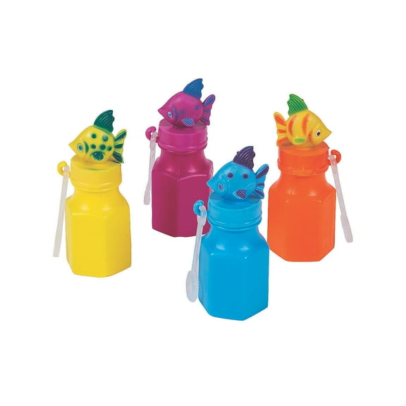 Tropical Fish Bubble Bottles - Party Favors - 12 Pieces