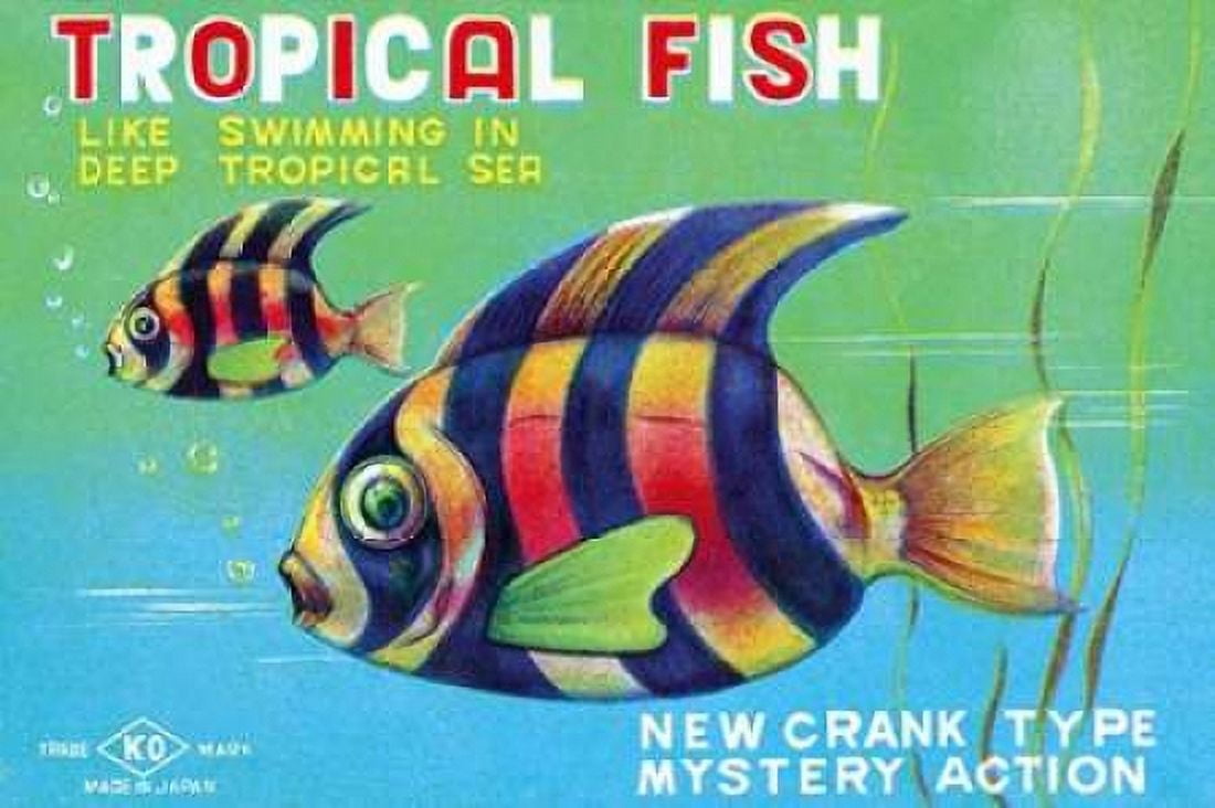 Tropical Fish Canvas Art - Retrobot (12 x 18)
