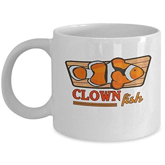 Tropical Fish 11 oz Coffee Mug - Clown White Ceramic Gift