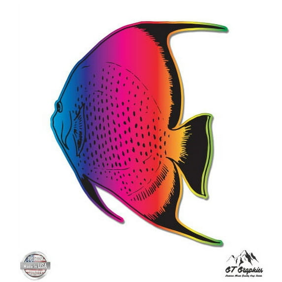 Tropical Fish Colorful - 3" Vinyl Sticker - For Car Laptop I-Pad Phone Helmet Hard Hat - Waterproof Decal