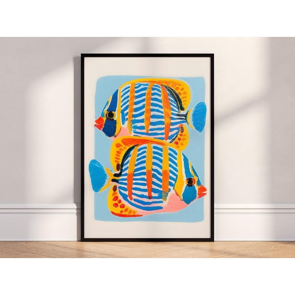 Tropical Fish Colorful Ocean Life Art Poster Unframed Paper Print