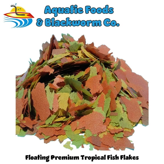 Tropical Fish Flakes, FREE 12-Type Blackworm/Color Pellet Blend Included...1/4-lb