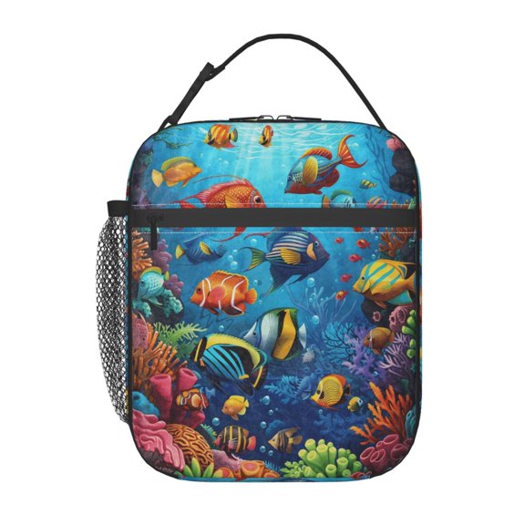 Tropical Fish Lunch Bag Portable Thermal Lunch Box for Men and Women