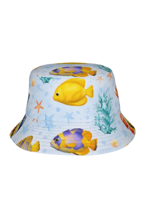 Tropical Fish Ocean Fisherman's Hat Lightweight and Breathable Sun Hat Suitable for Both Men and Women