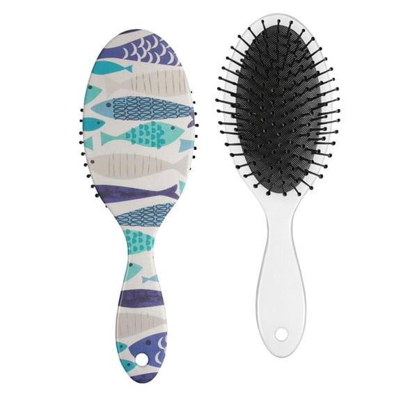 Tropical Fish Ocean Wave Hair Brush - Durable Detangling Paddle Brush for Women & Girls, Reduces Static & Promotes Shine