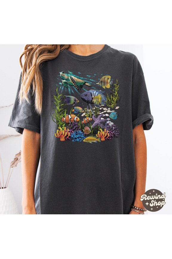 Tropical Fish Scuba Diving Shirt Ocean Life Tee Aquarium Top