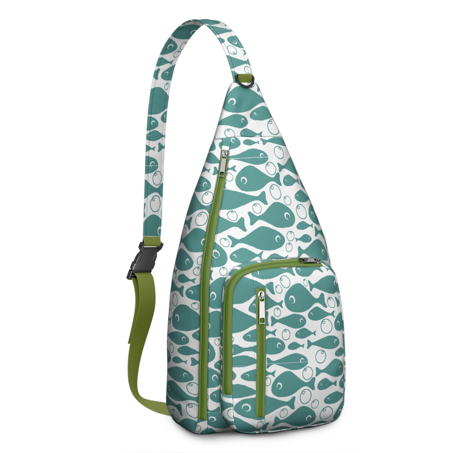Tropical Fish Sling Backpack - Ocean Life Crossbody Bag with Coral ...