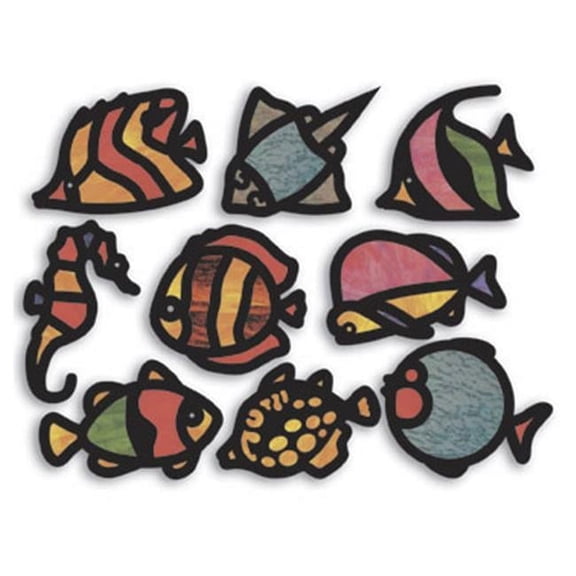 Tropical Fish Stained Glass Frames 24 frames