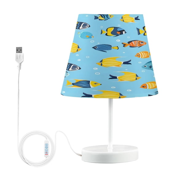 Tropical Fish Swimming Desk Lamp LED Table Nightstand Lamps with 3 Color Temperatures for Home Bedroom Living Room Decor 8x12