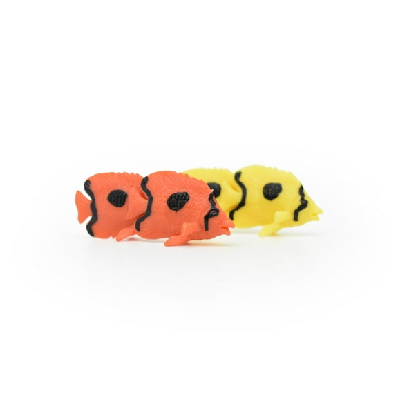 Tropical Fish Toy, Set of 2, Model, Figure, Figurine, Very Nice Quality Rubber Replica, Hand Painted 2" CWG216 BB46