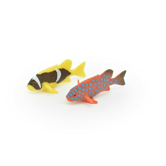 Tropical Fish Toys, Set of 2, Toy, Model, Figure, Figurine, Pair, Realistic Fish, Hand Painted 2" CWG217 BB46