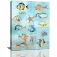 thumbnail image 1 of Tropical Fish Wall Art Beach Coastal Fishing Wall Decor Ocean Theme Print Painting Pictures Modern Home Artwork Decor for Bathroom Living Room Framed Ready to Hang 12"x16", 1 of 6