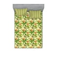 thumbnail image 1 of Tropical Fitted Sheet & Pillow Sham Set, Exotic Plumeria Flowers and Palm Tree Leaves on Cream Background Hawaiian Flora, Decorative Printed 6 Piece Bedding Decor Set, Full, Multicolor, by Ambesonne, 1 of 3