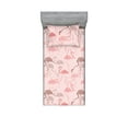 thumbnail image 1 of Tropical Fitted Sheet & Pillow Sham Set, Flamingo Silhouette Pattern Exotic Atmosphere Simple Design Boho Artwork, Decorative Printed 2 Piece Bedding Decor, Twin, Blush Pastel Pink, by Ambesonne, 1 of 2