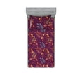 thumbnail image 1 of Tropical Fitted Sheet & Pillow Sham Set, Modern Bohemian Atmosphere Exotic Pattern of Wild Leaves Botany Print, Decorative Printed 2 Piece Bedding Decor, Twin, Dark Magenta Vermilion, by Ambesonne, 1 of 1