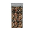 thumbnail image 1 of Tropical Fitted Sheet & Pillow Sham Set, Simple Design Modern Silhouettes of Exotic Leaves Pattern Aloha Print, Decorative Printed 2 Piece Bedding Decor, Twinxl, Cinnamon and Warm Taupe, by Ambesonne, 1 of 1