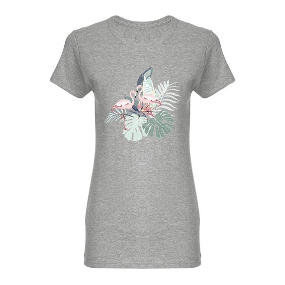 Tropical Flamingo Bird Shaped T-Shirt Women -Image by Shutterstock, Female Small