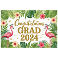 thumbnail image 1 of Tropical Flamingo Congratulations Banner Graduation Party Decorations for School Ceremony Celebration Event, 1 of 8