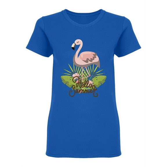 Tropical Flamingo Design Shaped T-Shirt Women -Image by Shutterstock, Female Large