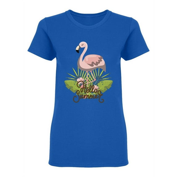 Tropical Flamingo Design Shaped T-Shirt Women -Image by Shutterstock, Female Large
