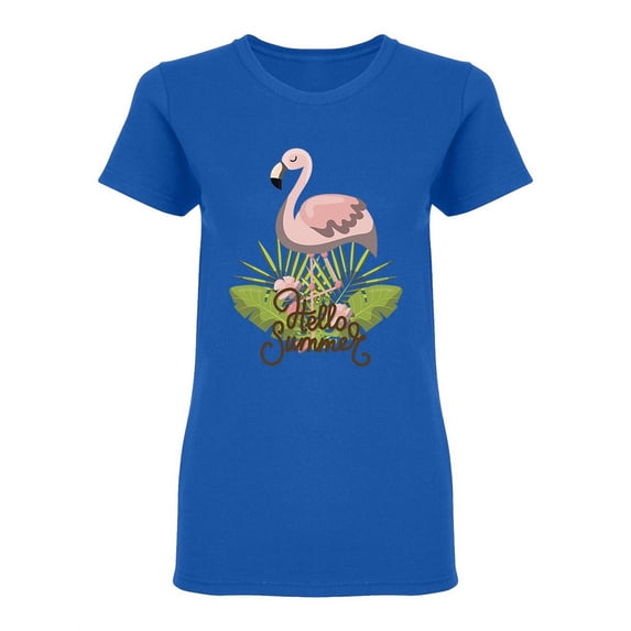 Tropical Flamingo Design Shaped T-Shirt Women -Image by Shutterstock, Female Medium