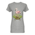 thumbnail image 1 of Tropical Flamingo Design Shaped T-Shirt Women -Image by Shutterstock, Female Medium, 1 of 2