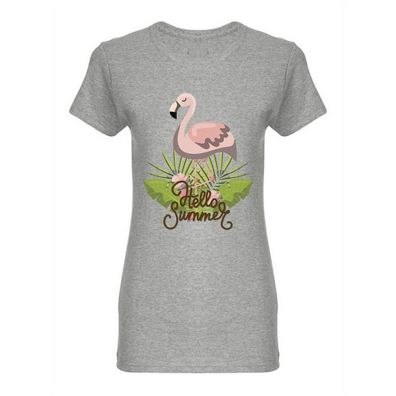 Tropical Flamingo Design Shaped T-Shirt Women -Image by Shutterstock, Female Small