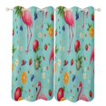 thumbnail image 1 of Tropical Flamingo Fruit Pattern 2pcs Blackout Curtains For Living Room Bedroom Grommet Top Window Set for Left And Right Biparting Open, 1 of 6