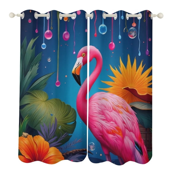 Tropical Flamingo Paradise(1) Luxury Window Curtains Blinds for Living Room Bedroom Bathroom Kicthen Door Home Decor 2 Panels
